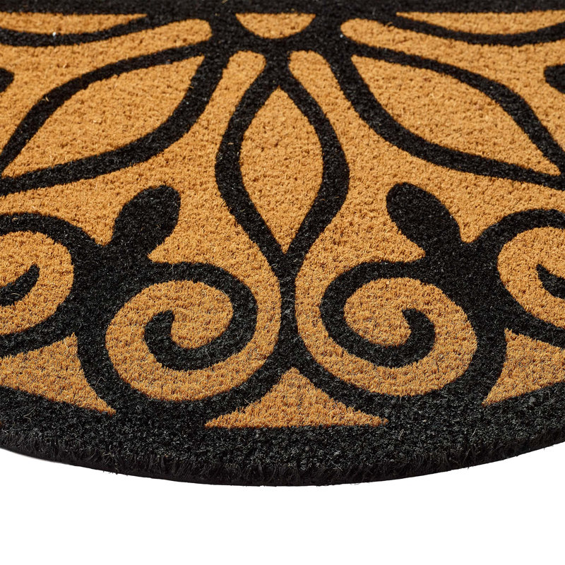 Indoor / Outdoor Coir Mat Scroll Half Moon