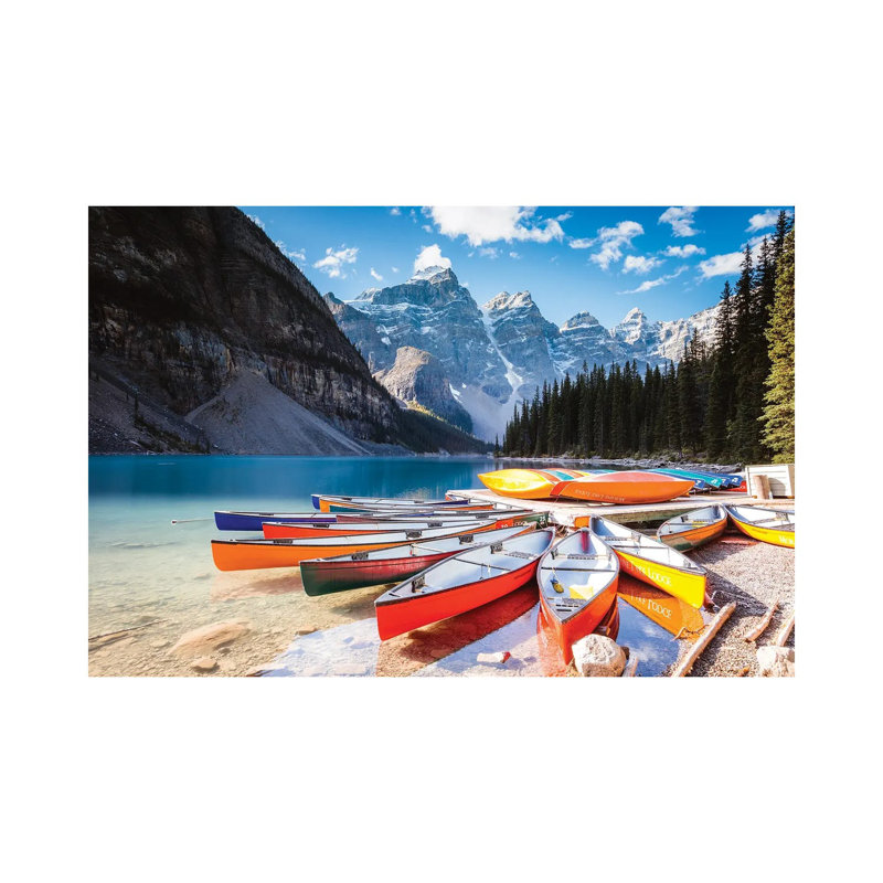 Canoes, Moraine Lake by Matteo Colombo - Wrapped Canvas Print, 30.48 cm H x 45.72 cm W