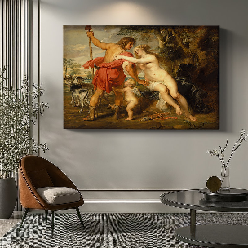 Venus and Adonis-Peter Paul Rubens-Gallery Wrapped Canvas-c. 1635, 32x48