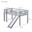 Lit simple mezzanine bas avec glissade, échelle et garde-corps de sécurité-1147019319