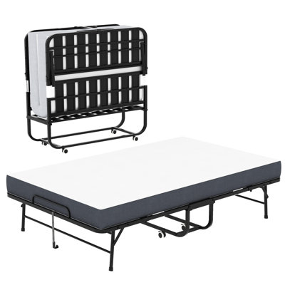 Spacious 75"x46" Portable Twin Cot With 5" Memory Foam, 450lbs Capacity, For Camping And Office Extra Long & Wide Bed Suitable Guests At Home