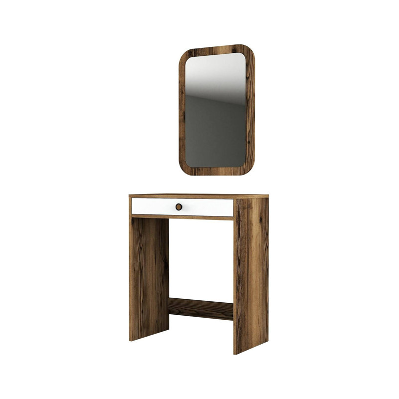 Davis Writing Desk, Walnut/White