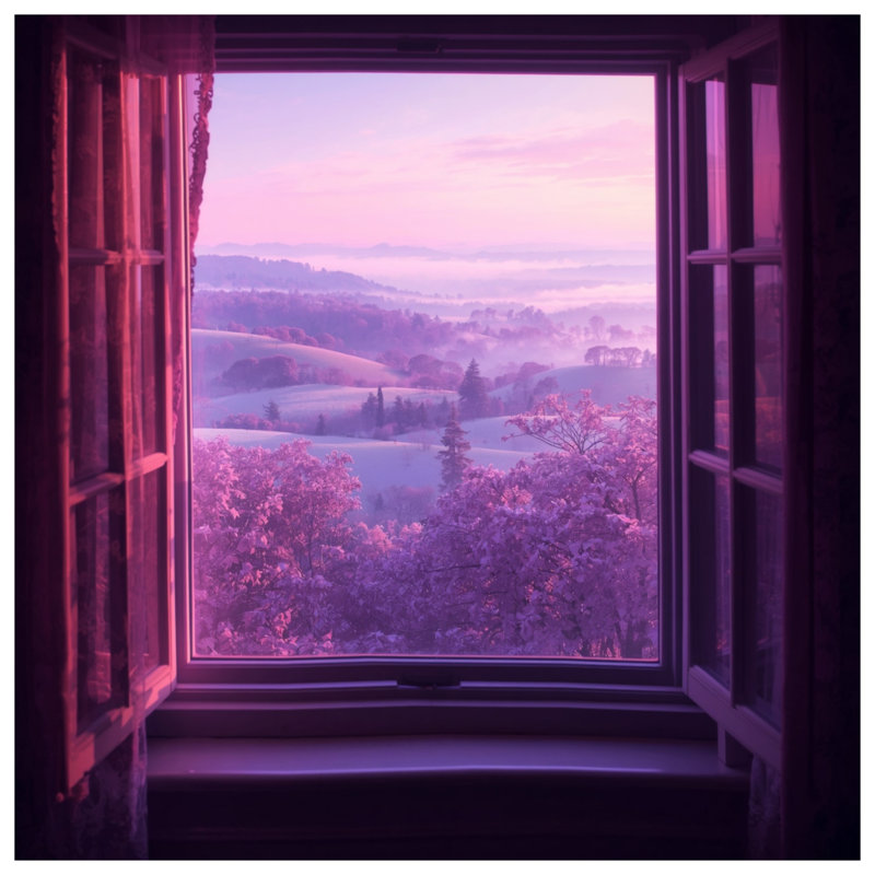 Purple Window View Comforter, Queen