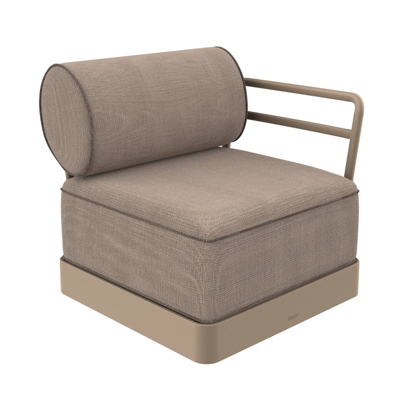 Brisa Outdoor One Arm Lounge Chair, Duna, Mud (Brown)