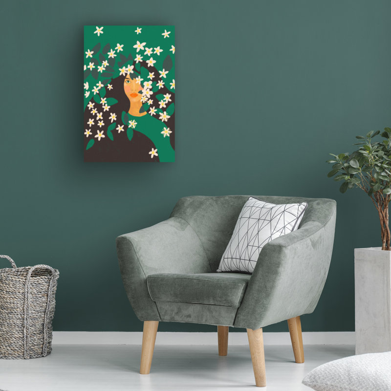 Art sur toile, bolognaise, jasminum, H 12 po x l 19 po