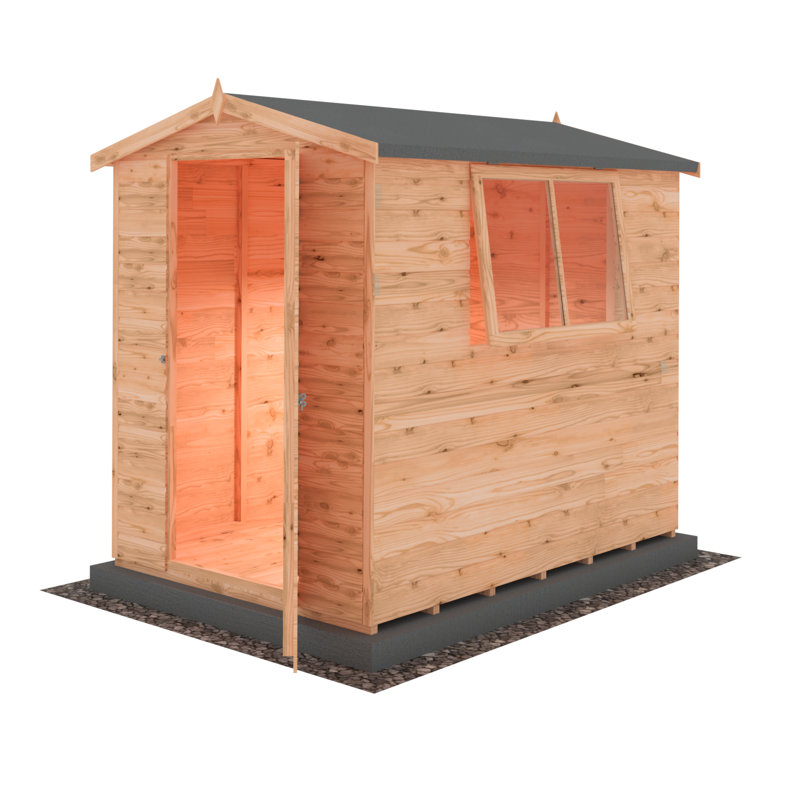 Lewis 5 Ft. W x 7 Ft. D Shiplap Apex Wooden Shed, Yes