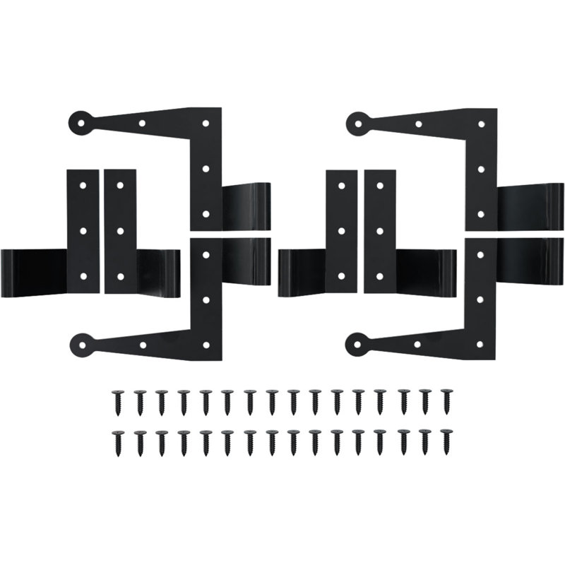 Charnière en L SteelTek avec ensemble de volets décalés de 2 1/4 po, pour les hauteurs de 60 à 80 po (comprend 2 paires de charnières en L, 2 paires de charnières plates)