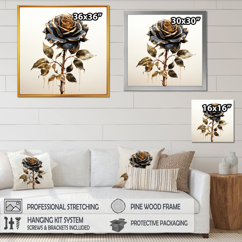 «Vintage Rosegold Elegance I», art mural rose, Cadre simple argenté, H 30 po x l 30 po x P 1,5 po