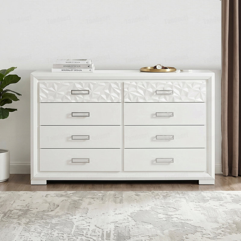 Commode de rangement contemporaine avec tiroirs et rangement de style glamour