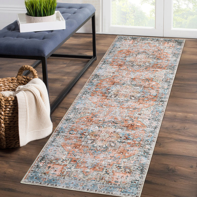 Thyrwi Washable Indoor Rug, Runner 2' x 6'
