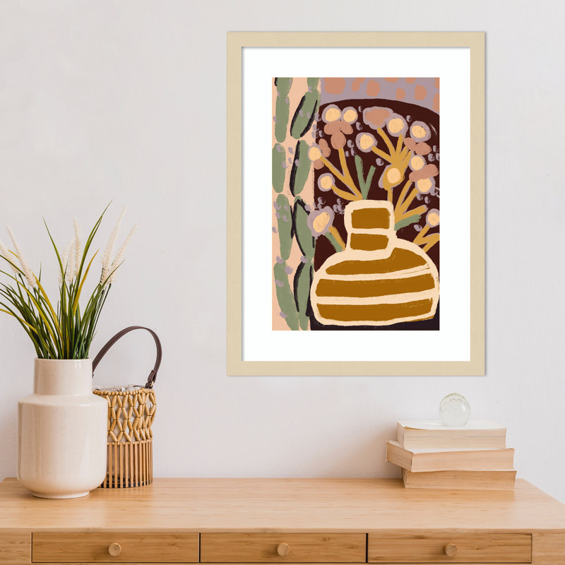 Pastel Impression by Treechild, 17" H x 13" W, Brown Framed