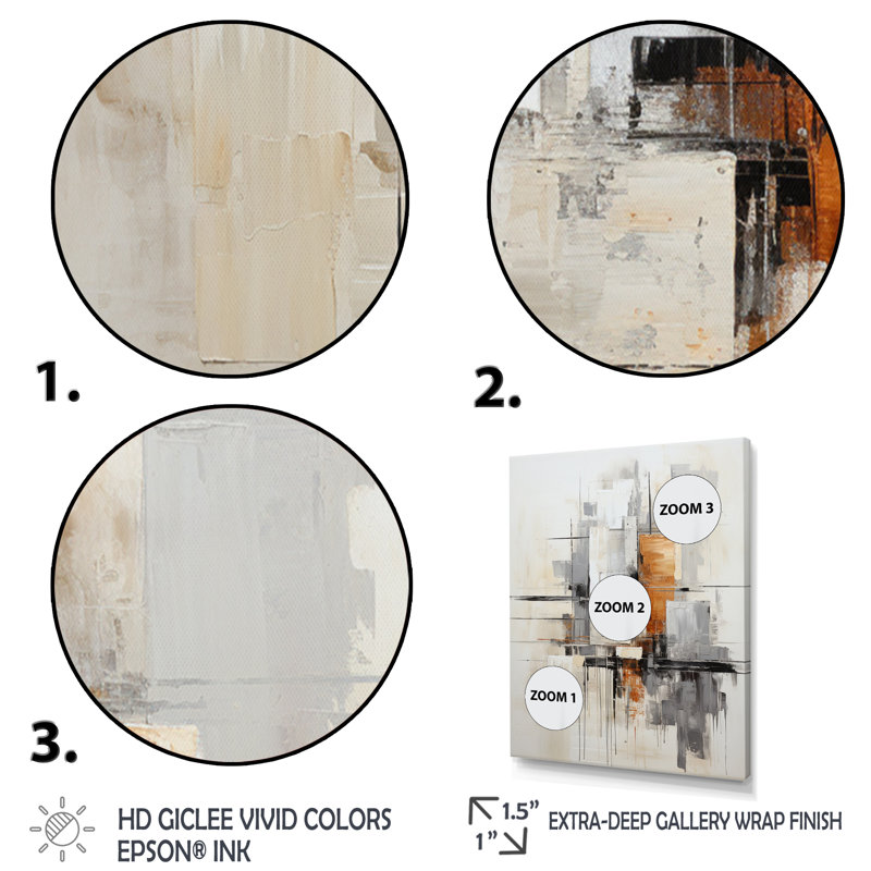 Minimaliste Montage IV - Collages abstraits, impressions sur toile, Cadre flottant noir, H 32 po x l 16 po x P 1 po