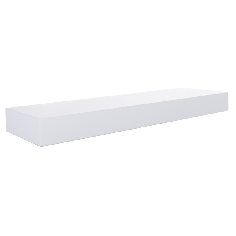 Tablette flottante Mourya, H 1,5 po x l 16 po x P 5 po, Blanc