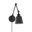 Applique murale réglable 1 lumière Meridian en noir mat (ensemble de 2)-1040570705