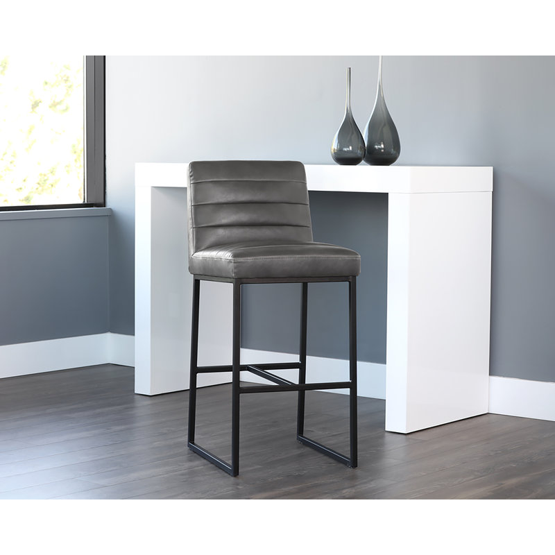Tabouret de comptoir Spyros - gris couvert, Gris, Tabouret de comptoir (siège d'une hauteur de 26 p