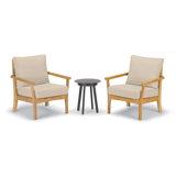 Mera 3-Piece Club Chairs and Eiland Table Chat Set