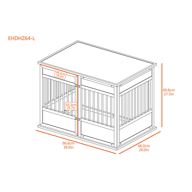 ECOFLEX Horizon Easy Access Dog Crate, Large (27.48" H x 25.98" W x 38.03" D), Antique White