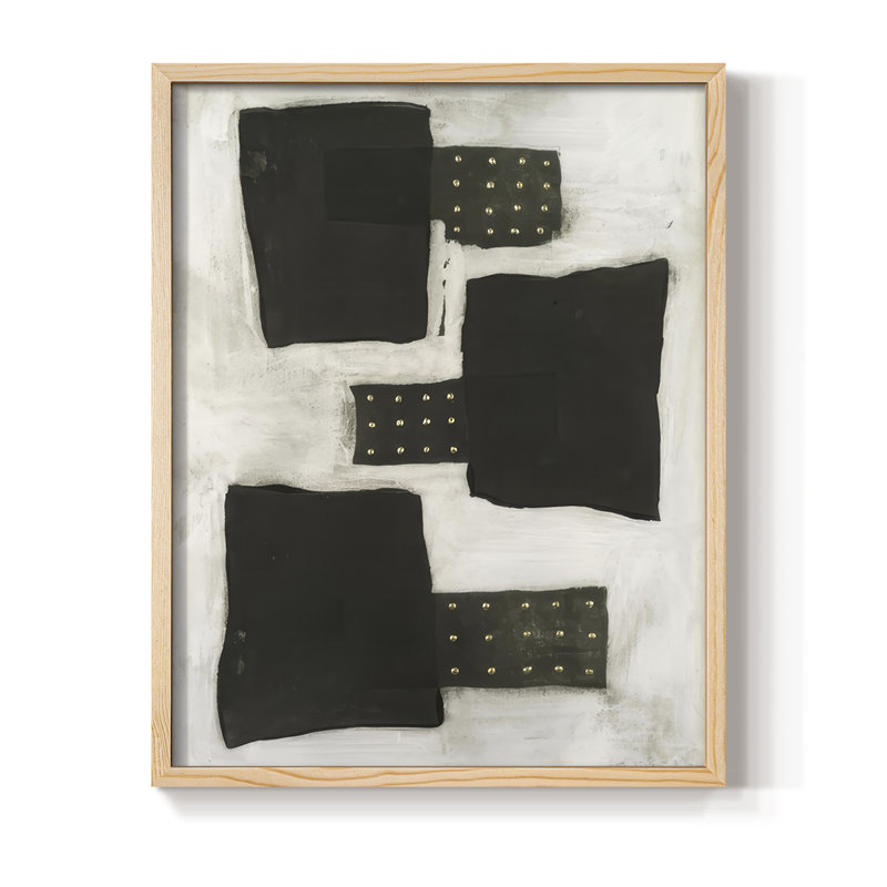 Impression encadrée «Black II» - Bois massif, Naturel, H 11 po x l 9 po