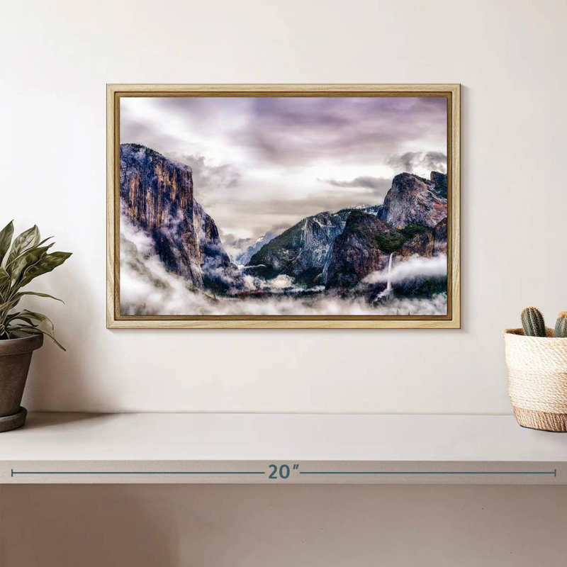 Canyons du parc national Yosemite, Cadre flottant en bois naturel, 13 po x 9 po