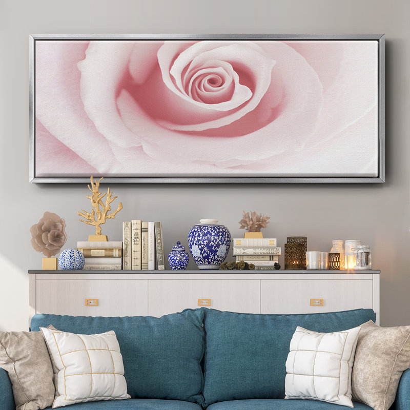 Rose Embrace- Framed Canvas, 20" H x 50" W