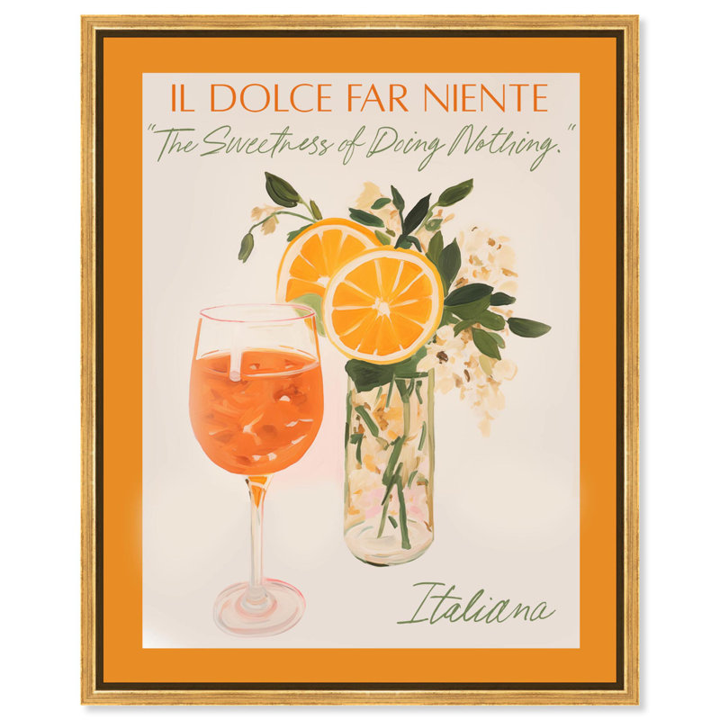 «Dolce far Niente», plage, art côtier par Art Remedy, Cadre flottant doré, H 37 po x l 31 po x P 1,8 po