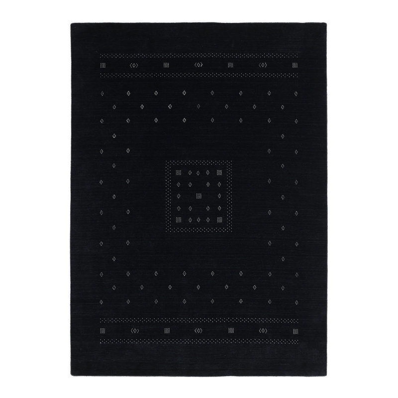 Simi Geometric Area Rug, Rectangle 9' x 12', Black