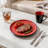 HomeVSS  8-Piece Stoneware ColorCore Dinnerware Set, Shiny Red Inside & Matte Black Outside, Service for 2-562436646