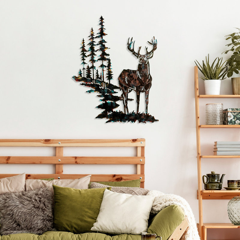 Handmade Decorative Metal Wall Accessory, 19.7 x 27.6 Inches | 100% Metal, Thickness: 0.06 Inches | Unique Hand-Painted Design with Varied Color Tones | Perfect for Home Décor, Living Room & Office Spaces