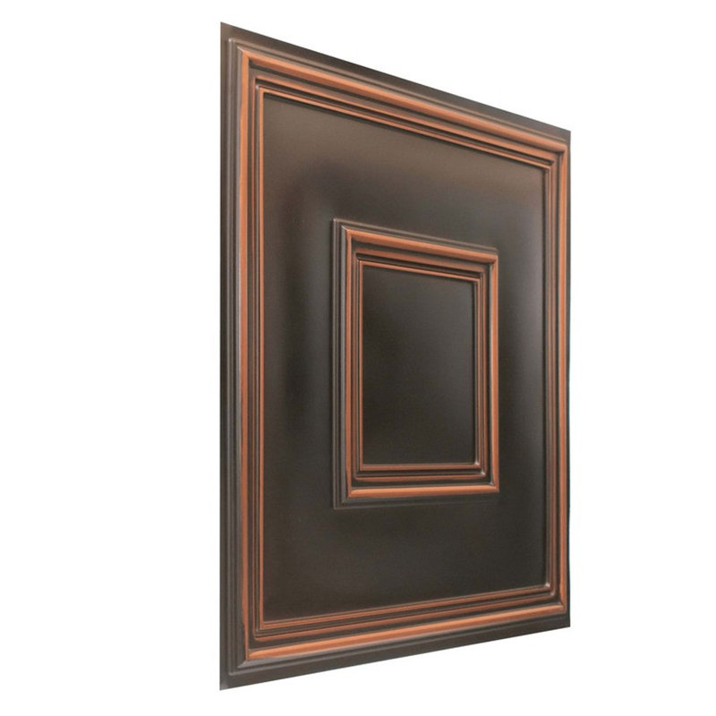 Carreau de plafond en PVC texturé L 24 po x l 24 po, Cuivre antique