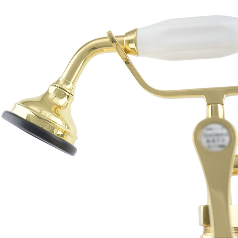 Thames Tub Mount British Telephone Faucet Set by Strom Living, Supercoat Brass