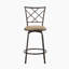 Tabouret de bar et de comptoir pivotant convertible moderne et contemporain en microfibre de 53 cm (21 po) avec pivotement à 360 degrés, hauteur réglable et cadre en fer (ensemble de 3)