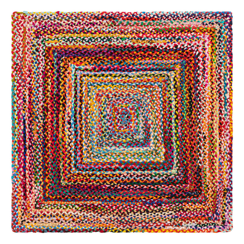 Marcantel Performance Cotton Abstract Indoor Rug, Square 5'1"