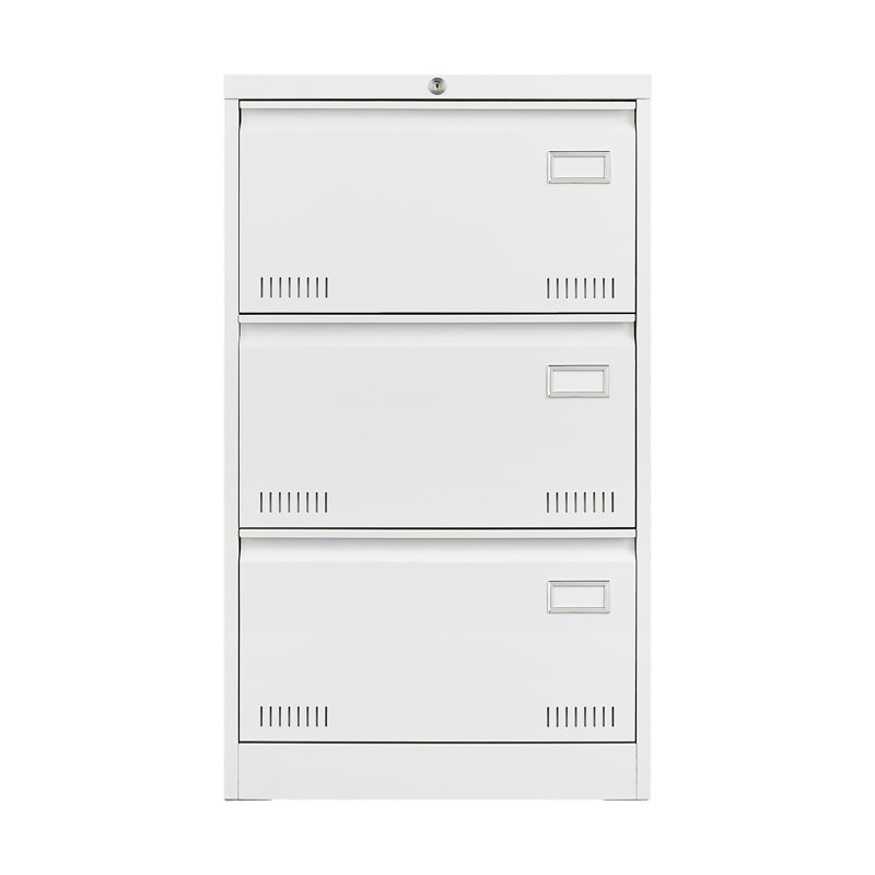 Filing Cabinet Lateral File Cabinet 3 Drawer, White Filing Cabinets With Lock, Locking Metal File Cabinets Three Drawer Office Cabinet For Legal/Letter/A4/F4 Home Offic