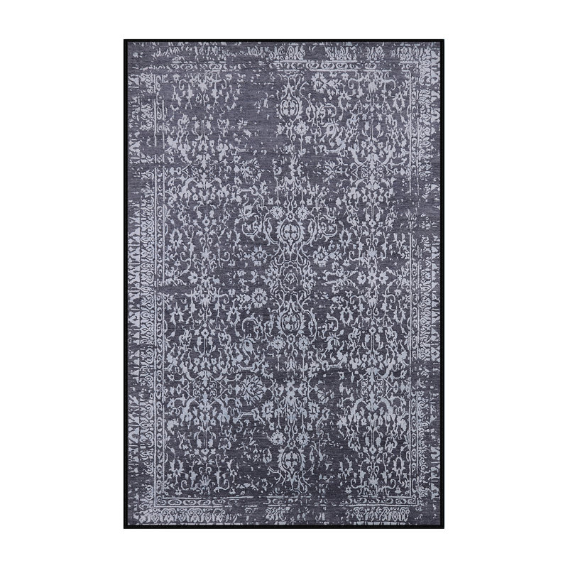 Tapis oriental blanc / gris foncé, Rectangle 2 pi x 3 pi