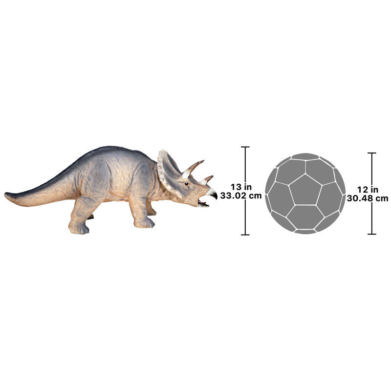 Scaled Jurassic Triceratops Dinosaur Statue