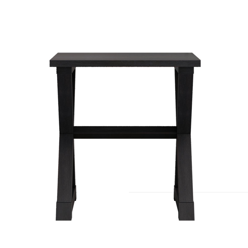 Table de bout carrée noire - table d'appoint polyvalente pour le salon, table d'appoint avec base en bois robuste, table de chevet de style transitionnel