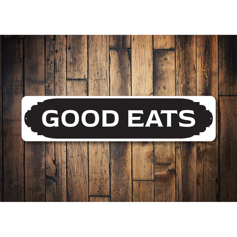 Plaque en aluminium Good Eats Kitchen, H 6 po x l 24 po x P 0,06 po