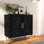 Buffet 31,4 "sculpté, noir