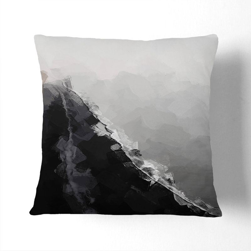 Abstract Square Cushion, 55cm H x 55cm W x 20cm D, Black