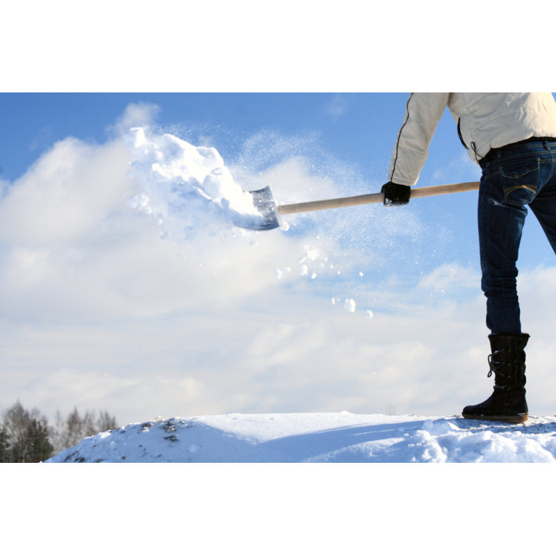 Man Removing Snow by Zest_marina - Wrapped Canvas Print, 30cm H x 46cm W