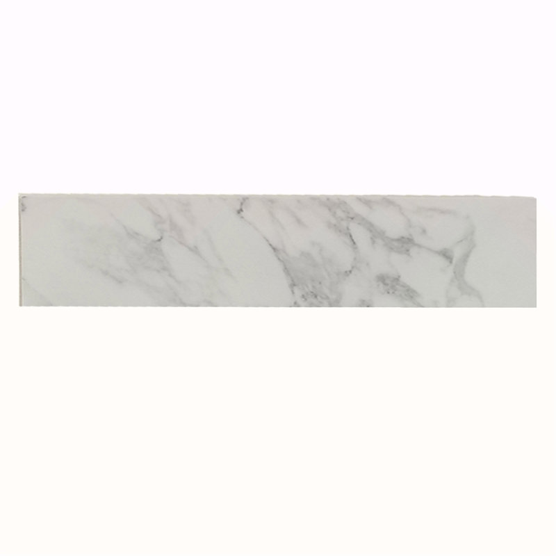 Éclaboussure latérale de lavabo de salle de bain 22 po x 4 po, taille pour comptoir de meuble-lavabo, éclaboussure latérale en pierre de marbre d'ingénierie, couleur Bianco carrara wenato