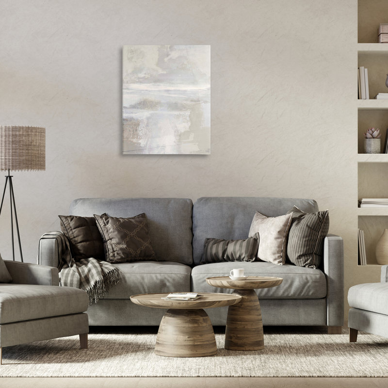 Toile discrète beige et grise, design par Rachel Springer, 30" H x 24" W