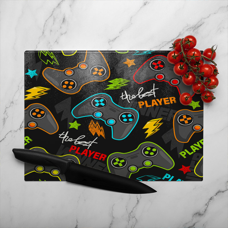Joystick Game Glass Chopping Board