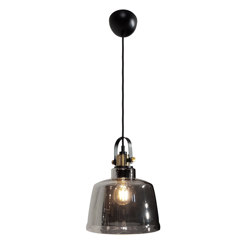 Toby 1 - Light Black/Brass Bell Pendant