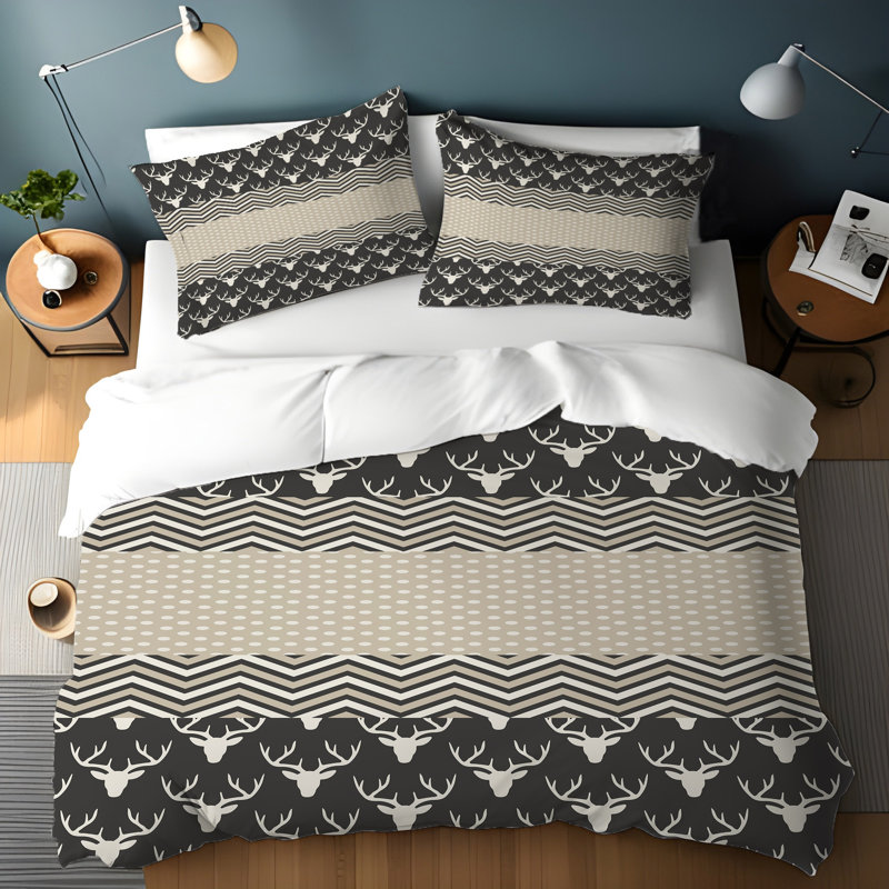 Ensemble de housse de couette , Housse de couette grand + 2 grandes taies décorat