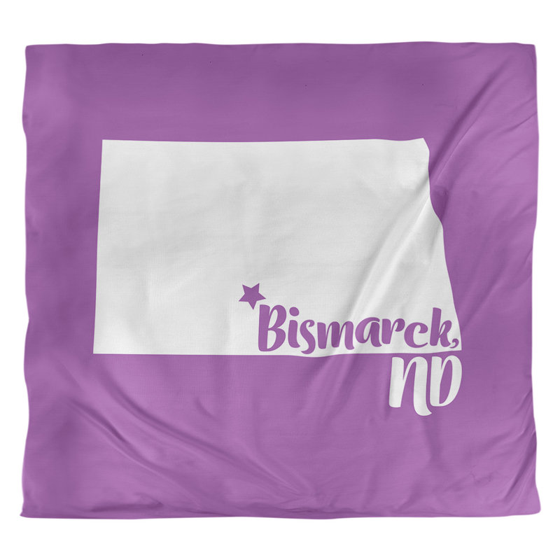Housse de couette bismarck north dakota, Housse de couette pour grand lit, Violet, Microfibre
