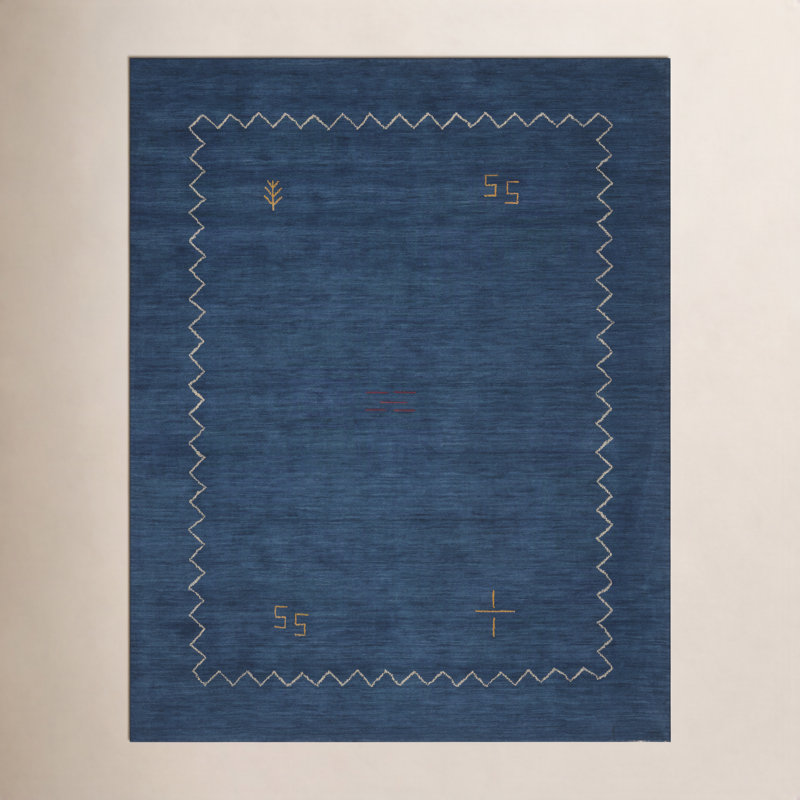 Danforth Hand-Woven Flatweave Wool Area Rug, Rectangle 8' x 10'