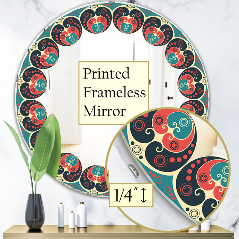 Miroir mural Mid-Century, H 23,6 po x l 23,6 po