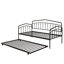 Lit de jour simple avec couchette simple, noir-208570610