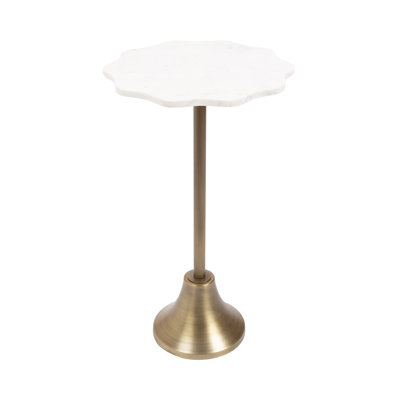 Sanzo Modern Wavy Marble Side Table by Kate and Laurel